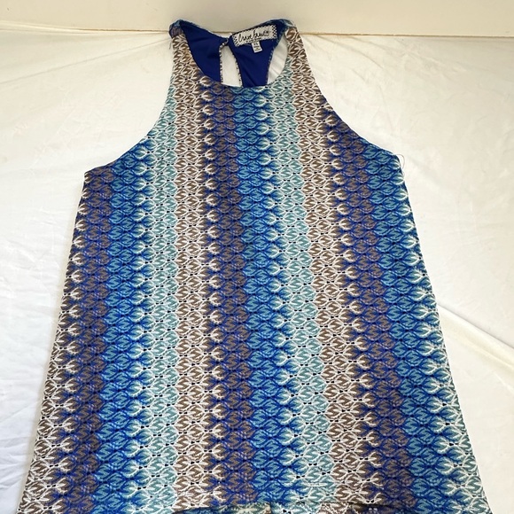 Almost Famous Tops - Almost Famous Blue and Brown Patterned Tank Top